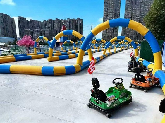 Inflatable Barrier for Kids Electric Car Racing Track